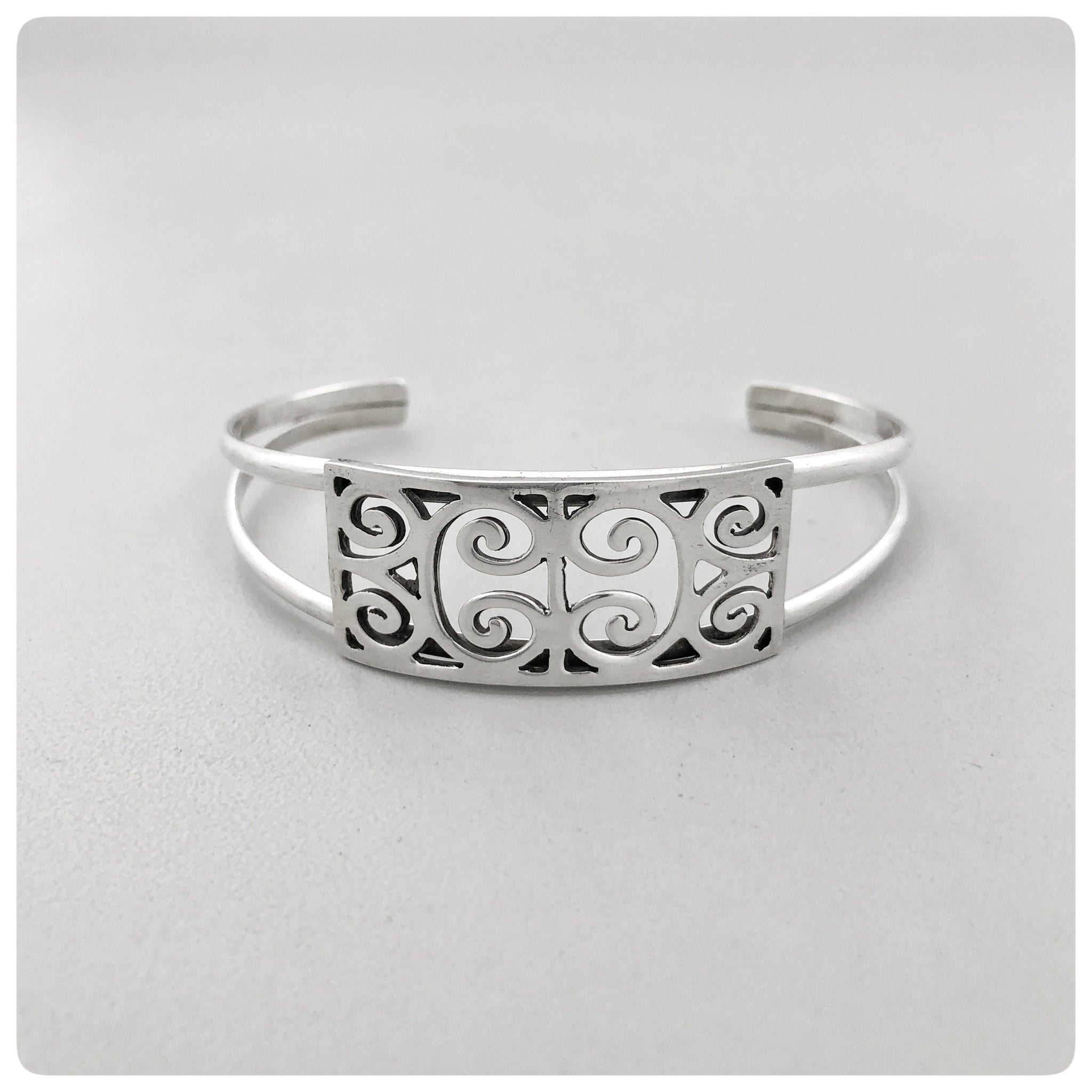 Sterling Silver Split Cuff Bracelet, "First Scots Presbyterian Church" Collection, G2 Silver, Charleston, SC, New - The Silver Vault of Charleston