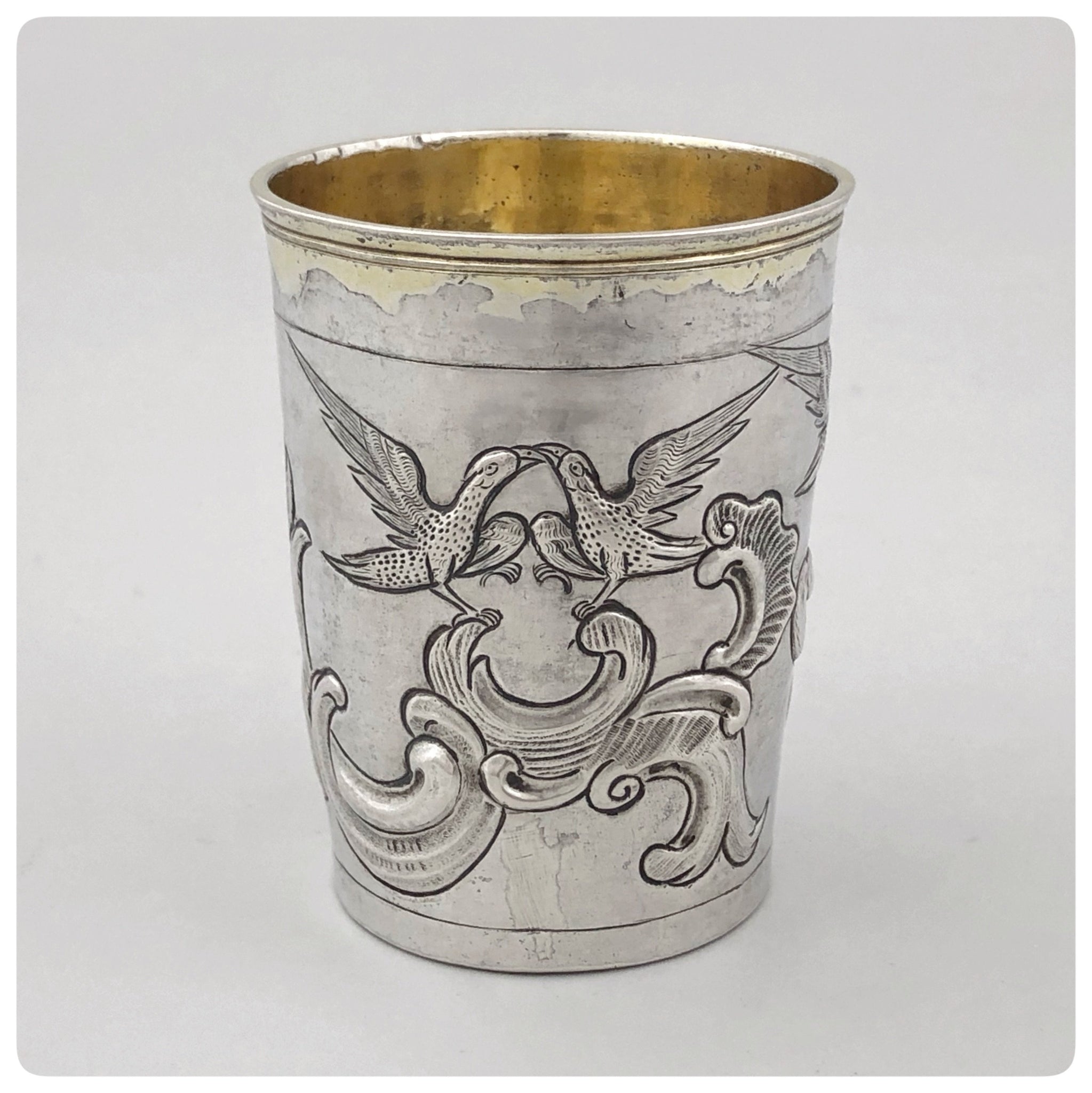 Russian Solid Silver and Vermeil Beaker, Alderman Alksei Kosiurev, Moscow, 1785 - The Silver Vault of Charleston