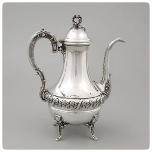 First Standard (950/1000) Solid Silver After Dinner Coffee Pot, Boulenger, Paris, Circa 1875 - The Silver Vault of Charleston