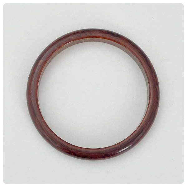 Top view - Rootbeer Bakelite Bangle Bracelet, Early 20th Century - The Silver Vault of Charleston