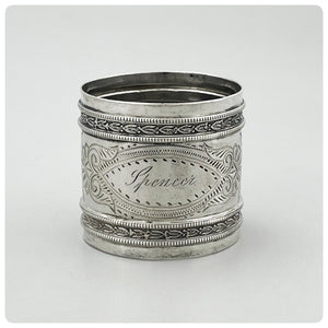 Coin Silver Napkin Ring, Gorham Mfg. Co., Providence RI, Circa 1865